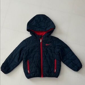 Nike Kids Dark Blue and Red Puffer Jacket